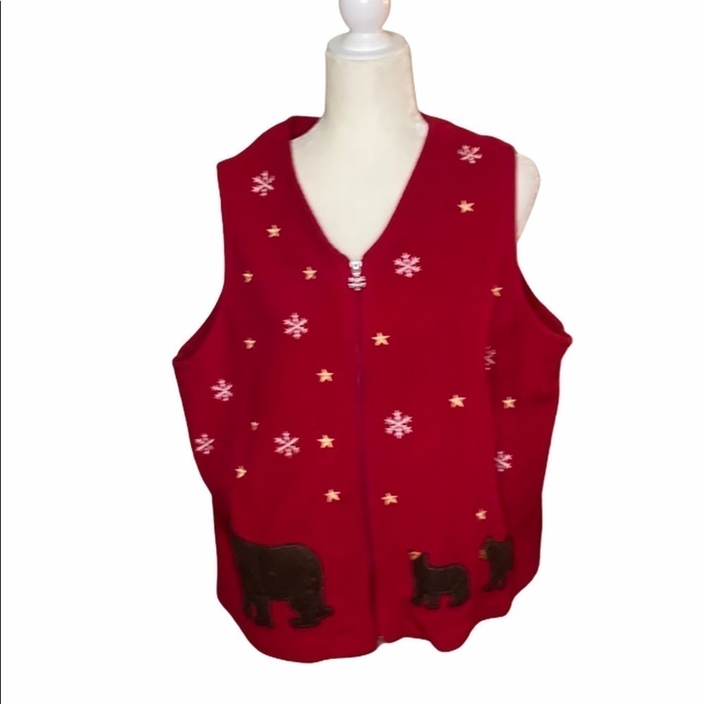Breckinridge Woman winter theme fleece vest